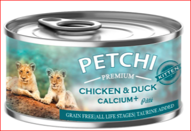 خرید کنسرو غذای بچه گربه پتچی مدل Chicken & Duck Calsium Plus