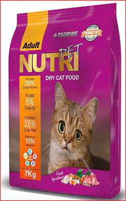 خرید غذای خشک گربه بالغ با ٪۲۹ پروتئین، ۷ کیلوگرمی، برند نوتری پت Nutripet, در پت شاپ یاسان